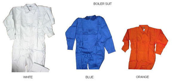 BOILERSUIT COTTON FASTENER TYPE WHITE SIZE M