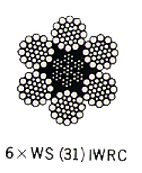 ROPE WIRE GALV 6XWS(31)IWRC 33.5MM DIAX200MTR W/CERT.