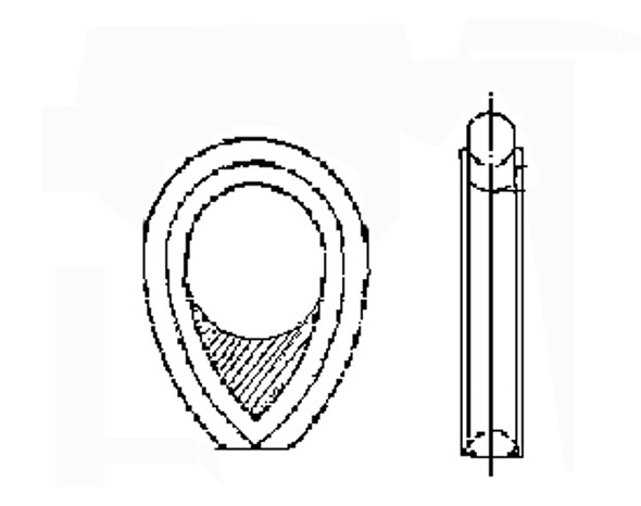 HAWSER THIMBLE W/TRIANGLEPLATE UNGALV FOR 55MM DIA ROPE