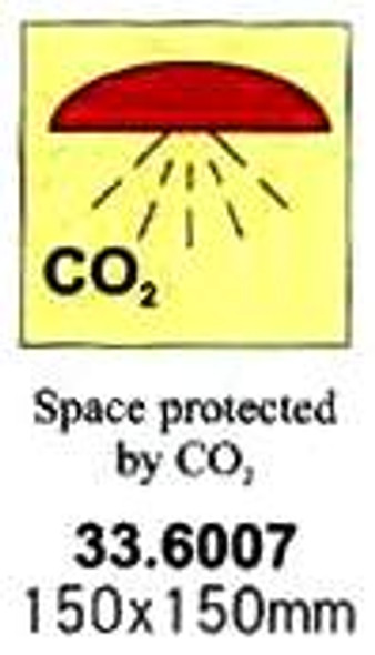 FIRE CONTROL SIGN SPACE PRTCTD BY CO2 150X150MM