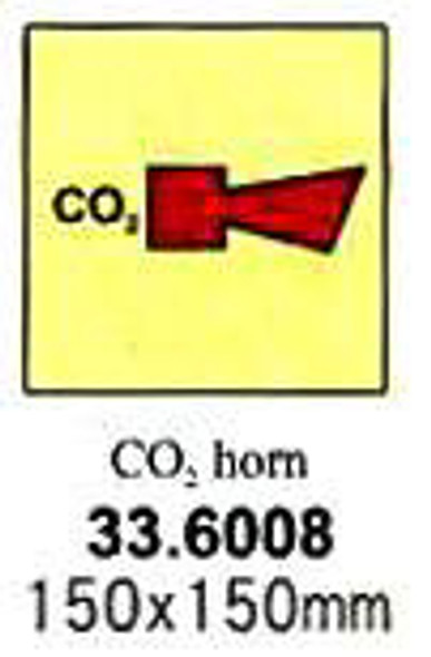 FIRE CONTROL SIGN CO2 HORN 150X150MM