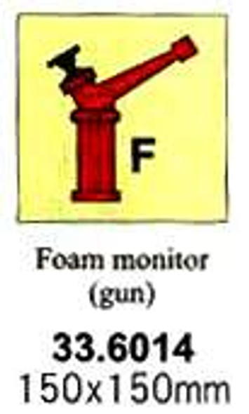 FIRE CONTROL SIGN FOAM MONITOR (GUN) 150X150MM