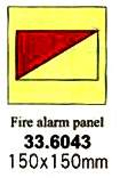 FIRE CONTROL SIGN FIRE ALARM PANEL 150X150MM