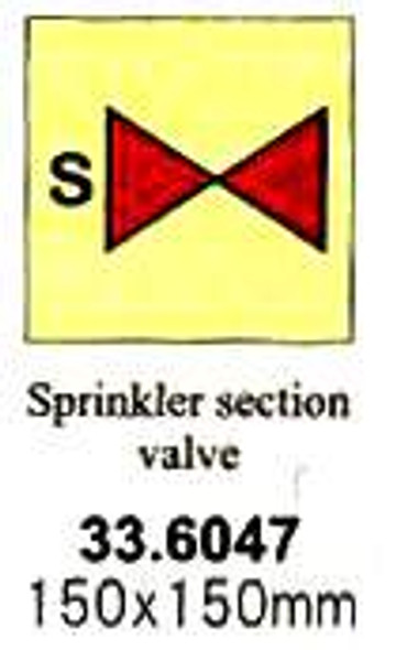 FIRE CONTROL SIGN SPRINKLER SECTION VALVE 150X150MM