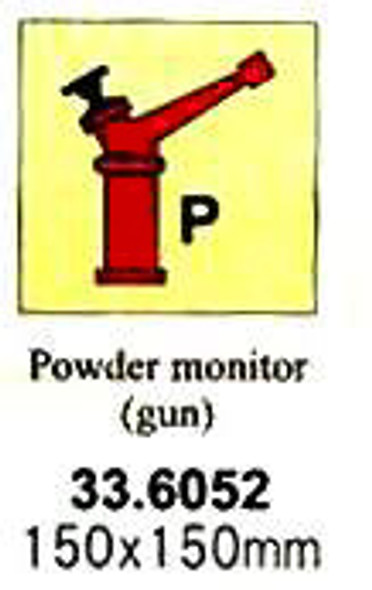 FIRE CONTROL SIGN POWDER MONITOR(GUN) 150X150MM