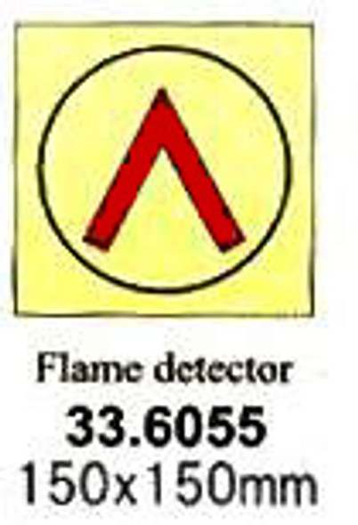 FIRE CONTROL SIGN FLAME DETECTOR 150X150MM