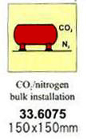 FIRE CONTROL SIGN CO2/NITROGEN BULK INSTALLATION 150X150MM