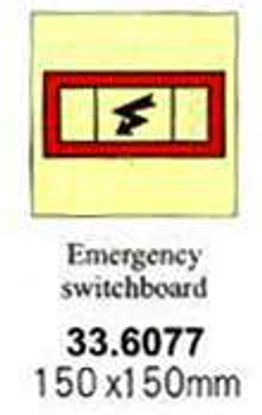 FIRE CONTROL SIGN EMERGENCY SWITCHBOARD 150X150MM