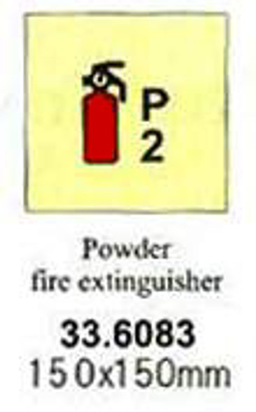 FIRE CONTROL SIGN POWDER(P2) FIRE EXTINGUISHER 150X150MM