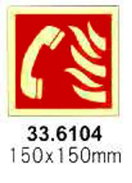 FIRE EQUIPMENT SIGN (RED) FIRE PHONE 150X150MM