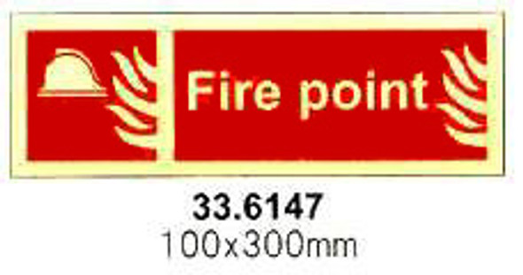 FIRE EQUIPMENT SIGN (RED) FIRE POINT 100X300MM