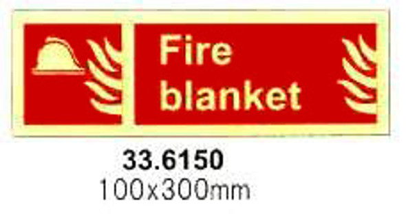 FIRE EQUIPMENT SIGN (RED) FIRE BLANKET 100X300MM