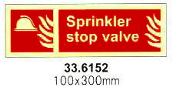 FIRE EQUIPMENT SIGN (RED) SPRINKLER STOP VALVE 100X300MM