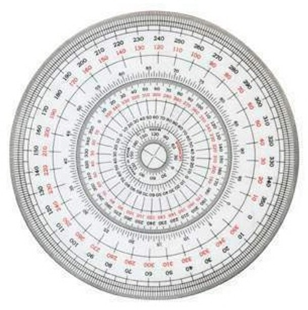 PROTRACTOR PLASTIC 360DEG 180MM DIAM