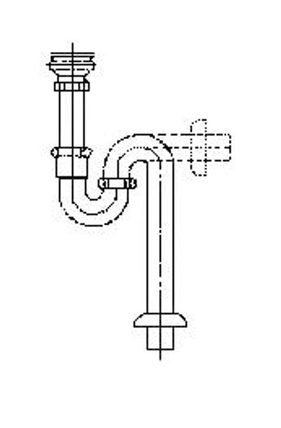 WASTE WITH S-TRAP 38MM DIAM