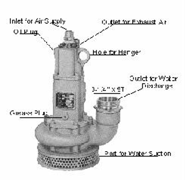 SUMP PUMP PNEUMATIC LIFT 15MTR