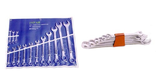 WRENCH SET OPEN & RATCHET TYPE 12-POINT BOX 8-17MM 6'S