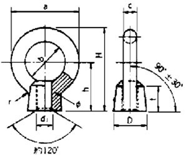 EYE NUT STEEL M12