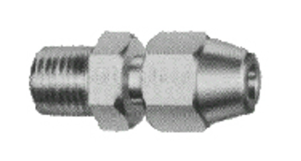 HALF UNION FLARED BRASS TAPER THREAD 3/8" X PT1/2"