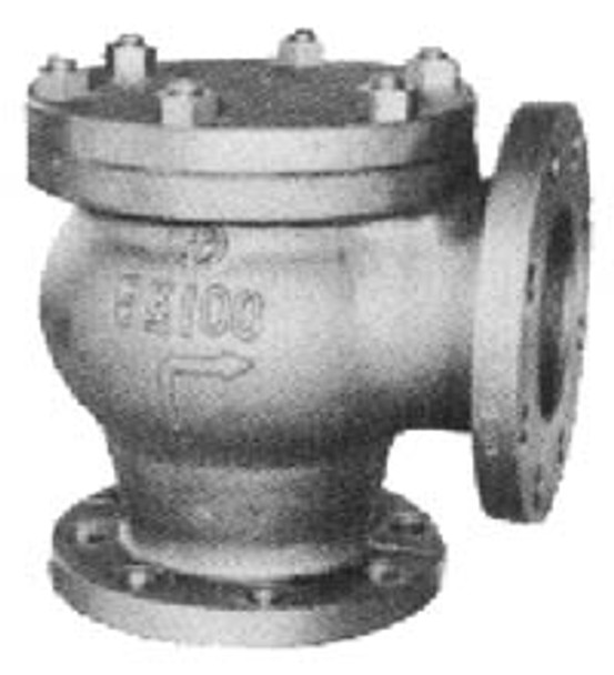 ANGLE VALVE LIFT CHECK C-IRON FLANGED F7359 5KG-125MM