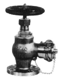 ANGLE HOSE VALVE BRONZE FLANGE&COUPLING F7334 10K-40MM