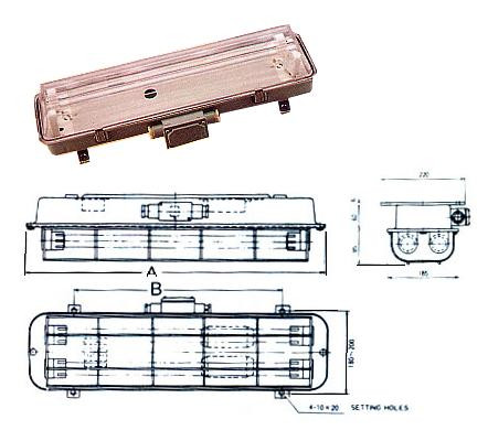 FL CEILING LIGHT WATERTIGHT W/GUARD AC220V KGW201 20WX1