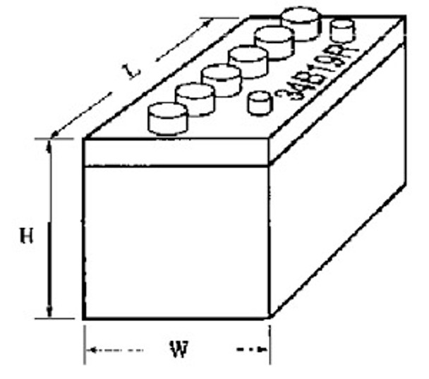 BATTERY WET CELL 34B19R 12V 27AMP