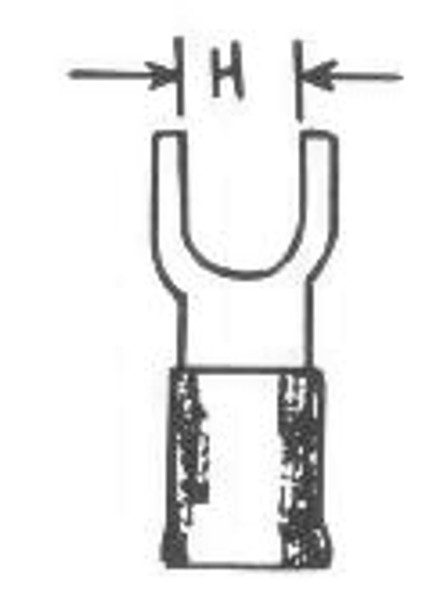 TERMINAL LUG INSULATED SPADE 1.25MM2 HOLE DIA 3MM RED