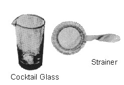 COCKTAIL GLASS WITH STRAINER 85MM DIAM