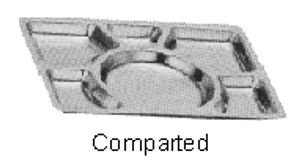 SERVICE TRAY COMPARTED STAINLESS STEEL 400X300MM