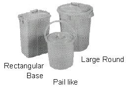 GARBAGE CAN PLASTIC W/COVER LARGE ROUND 90LTR