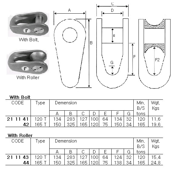 BOSS LINK MOORING LINK WITH BOLT 120TON W/DNV CERT.
