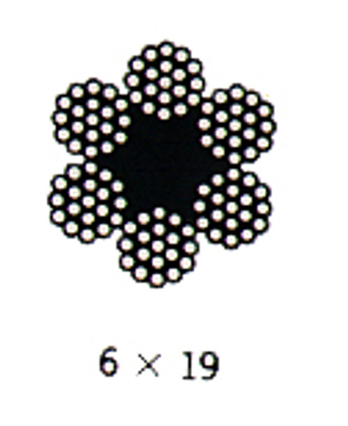 ROPE WIRE BLACK 6X19 28MM DIAX200MTR W/CERT.