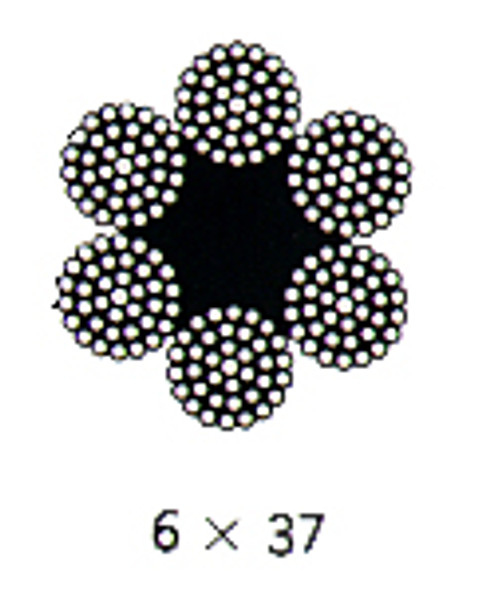 ROPE WIRE BLACK 6X37 12.5MM DIAX200MTR W/CERT.