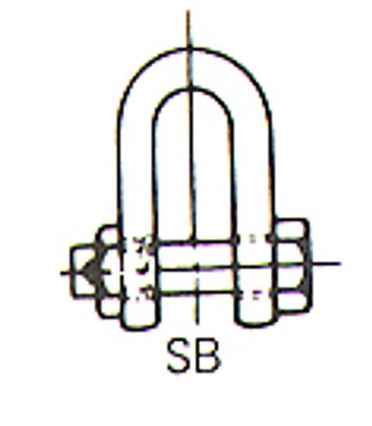 SHACKLE STRAIGHT HEX HEAD BOLT UNGALV JIS-SB 24MM SWL 3.6TON