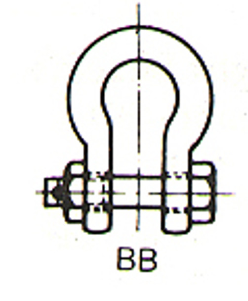 SHACKLE BOW HEX HEAD BOLT UNGALV JIS-BB 75MM SWL 35TON