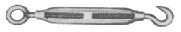 TURNBUCKLE FRAME GALV EYE&HOOK 6MMX100MM