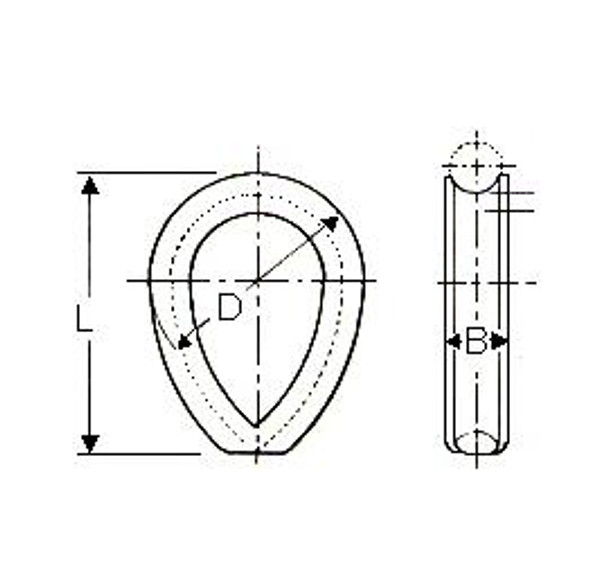 WIRE ROPE THIMBLE A-TYPE GALV 46MM