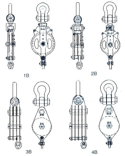 BLOCK CARGO STEEL W/BECKET JIS-F3421-3B TRIPLE 410MM