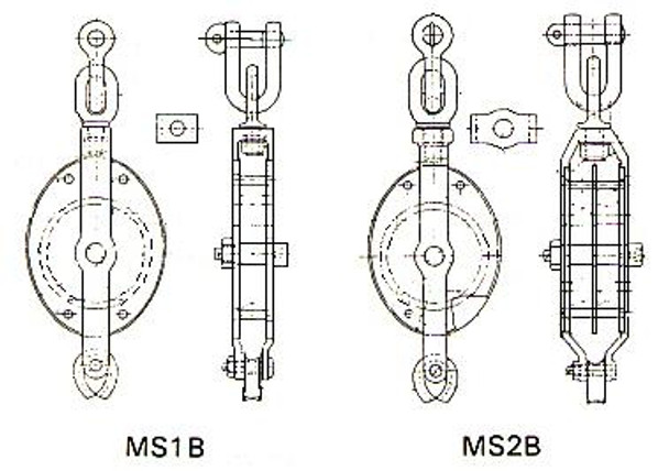 BLOCK GUY STEEL SWIVEL DOUBLE JIS-F3419-MS2B 160MM W/BECKET