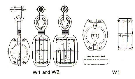 BLOCK WOOD W/THIMBLE&SHACKLE W2 DOUBLE 120MM
