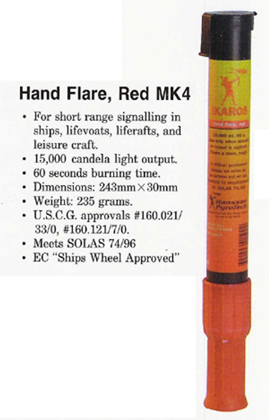 HANDFLARE PINPOINT RED MK-7 UK DOT P.W.SCHERMULY
