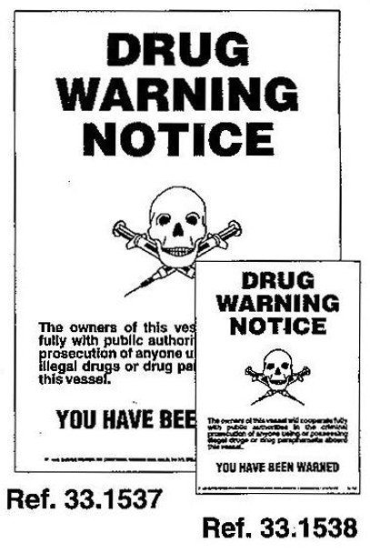 POSTER DRUGS WARNING 297X210MM