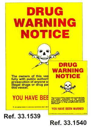 POSTER DRUGS & ALCOHOL WARNING 297X210MM