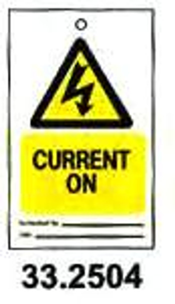 TAG W/TIE TEMPORARY PVC CURRENT ON #2504