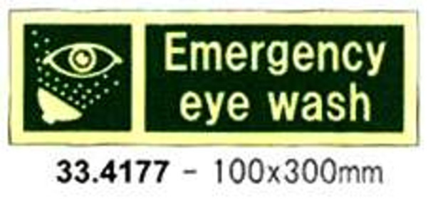 SAFETY SIGN EMERGENCY EYE WASH 100X300MM