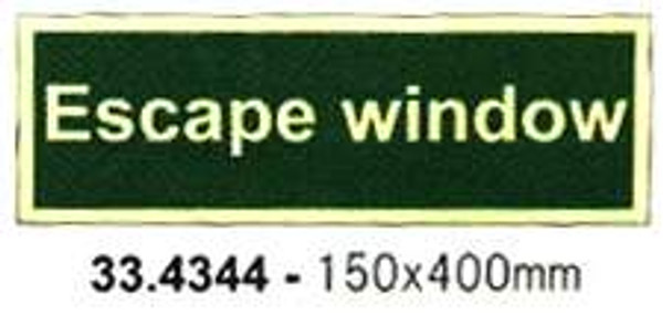 DIRECTION SIGN ESCAPE WINDOW 150X400MM