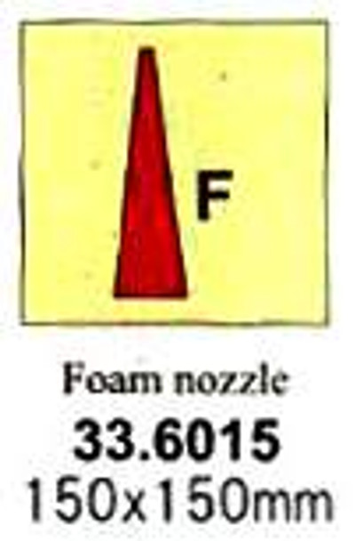 FIRE CONTROL SIGN FOAM NOZZLE 150X150MM