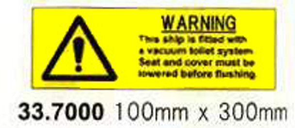 WHITE VINYL SIGN WARNING #7000 100X300MM