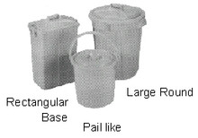 モジわた GARBAGE CAN PLASTIC W/COVER LARGE ROUND 45LTR - IMPA 174161